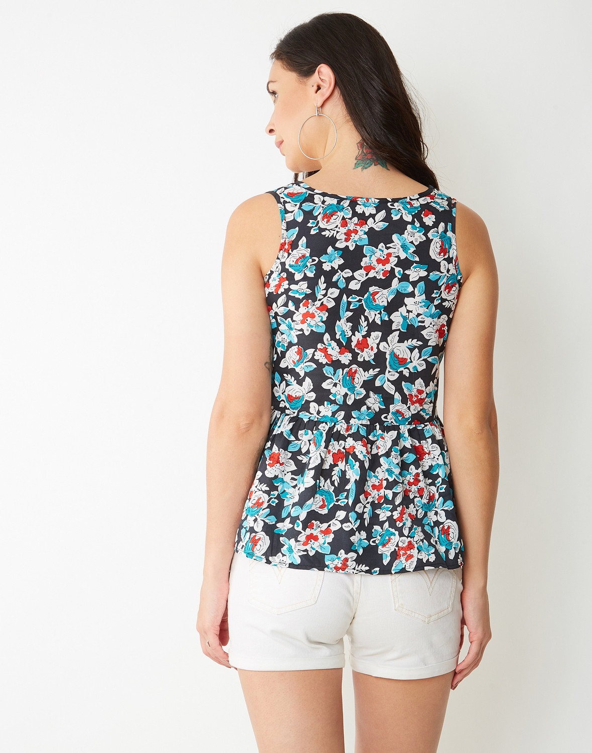 Image of PROVOGUE Casual Sleeveless Floral Print Women Multicolor Top