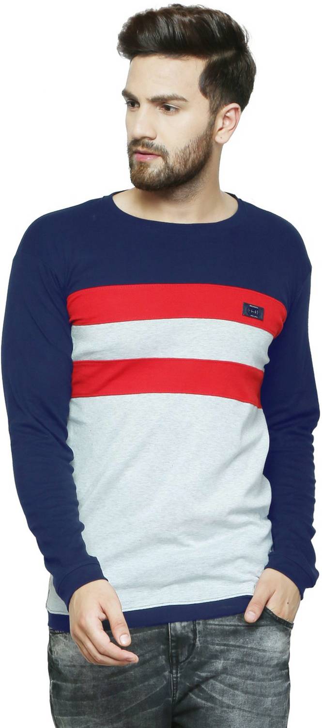AD & AV Colorblock Men Round Neck Multicolor T-Shirt