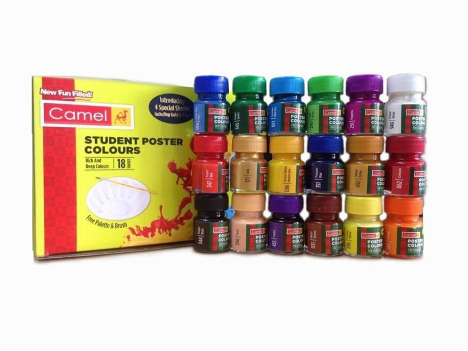 Image of Camlin kokuyo student poster color,18 SHADES (Set of 1, Multicolor)