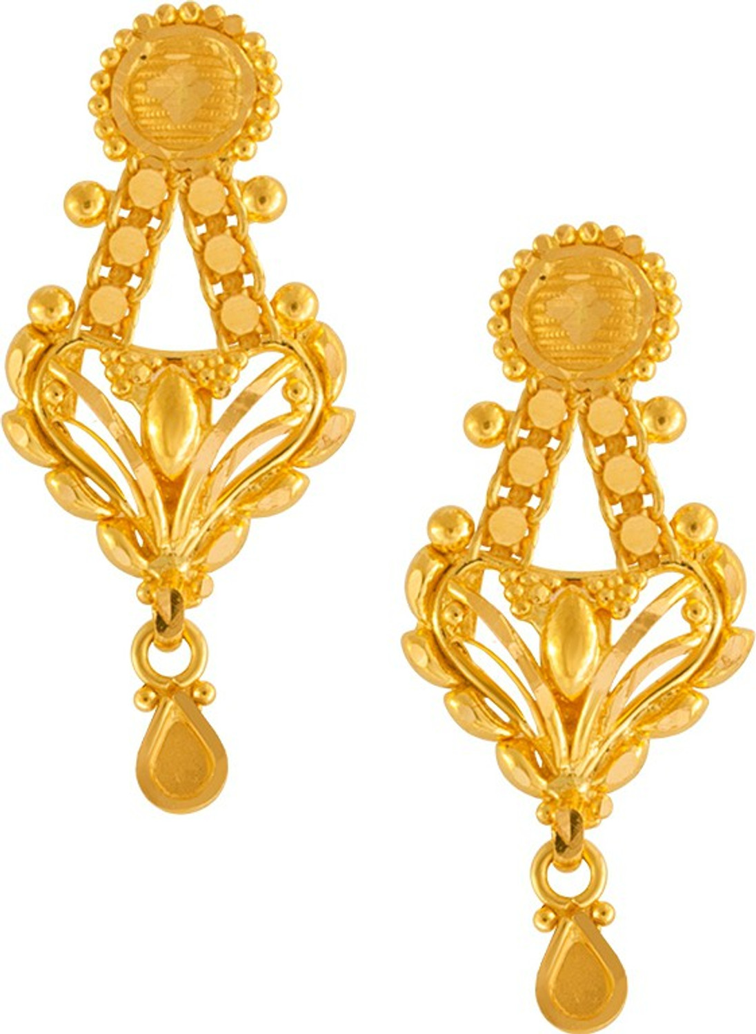 Image of PC Chandra Jewellers Yellow Gold 22kt Drop Earring