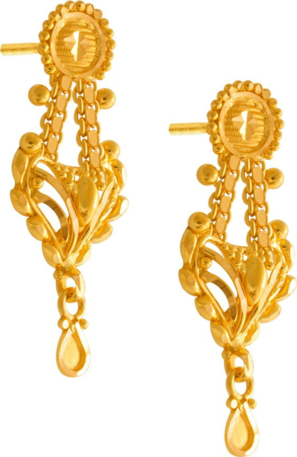 Image of PC Chandra Jewellers Yellow Gold 22kt Drop Earring