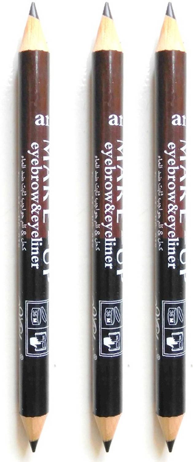 AuraSkin Waterproof and Longlastin Perfect Eyebrow And lIP lINER BLACK AND BROWN 2 IN 1 Pencil