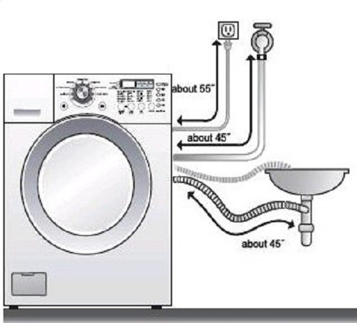 Image of Godrej UNIVERSAL DRAIN HOSE PIPE Washing Machine Outlet Hose
