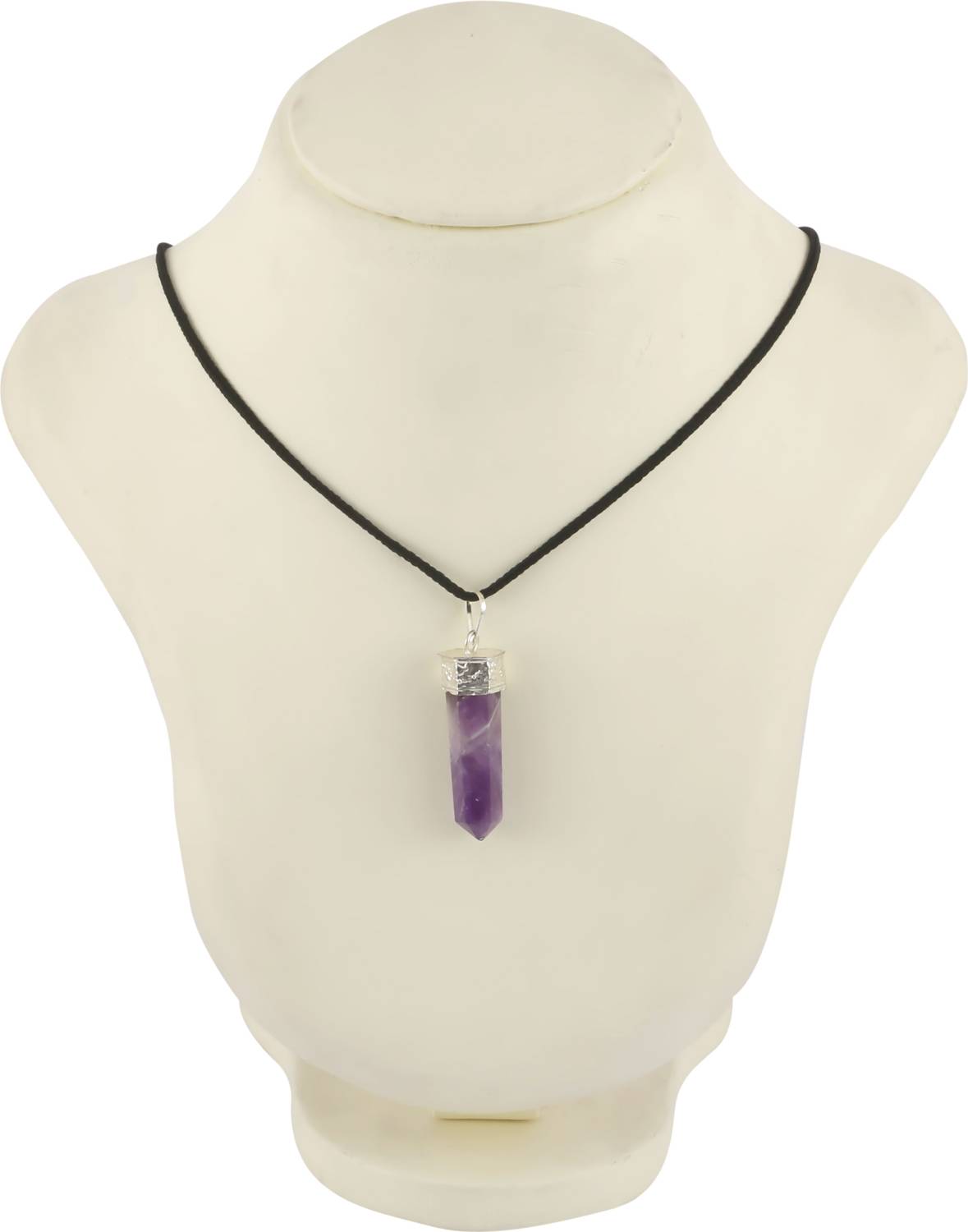 Aatm Reiki Energized Gift Natural Crystal Amethyst Gemstone Chakra Charm pointed Pendant Unisex for Healing(Stone of Spirituality & Peace Of Mind) Amethyst Stone Pendant