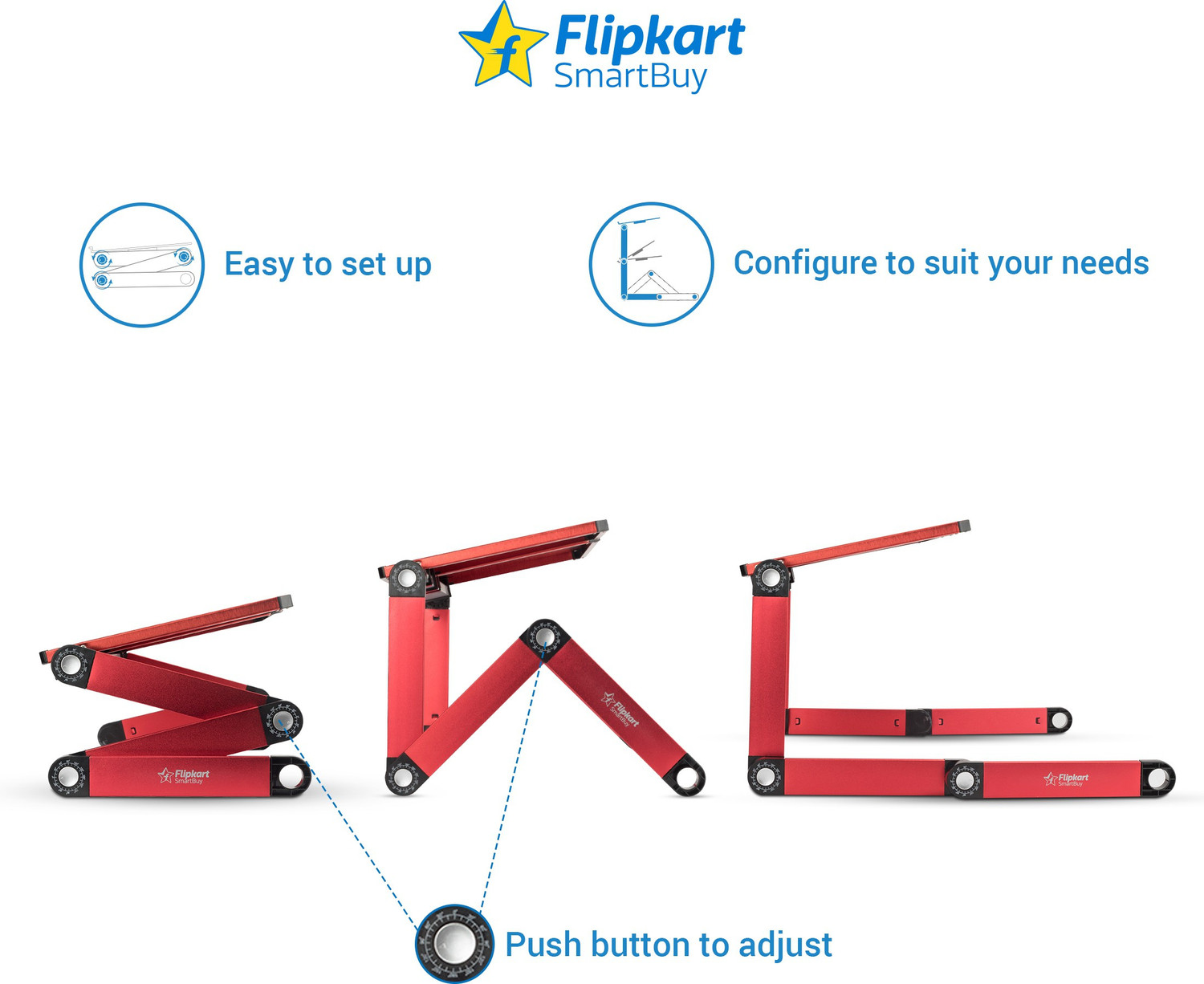 Image of Flipkart SmartBuy Metal Portable Laptop Table