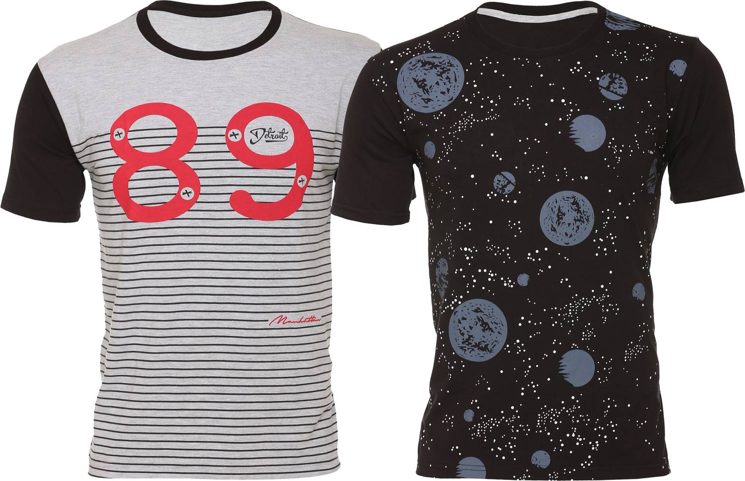 69GAL Printed Women Round Neck Multicolor T-Shirt