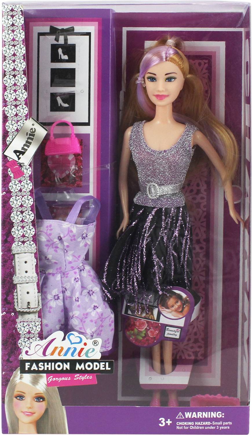 annie Beautiful Fashion Series Party Doll | Fashion Show Dress | 1 Extra Dress | 2 Handbags | Doll Size 30 Cms (11.8 Inches)