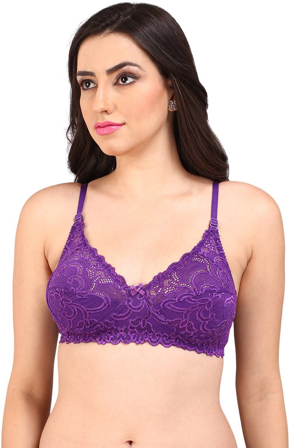 BRALUX Bralux Women's Bobby Purple Color Cup B Bra (Purple_36B) Women Full Coverage Non Padded Bra