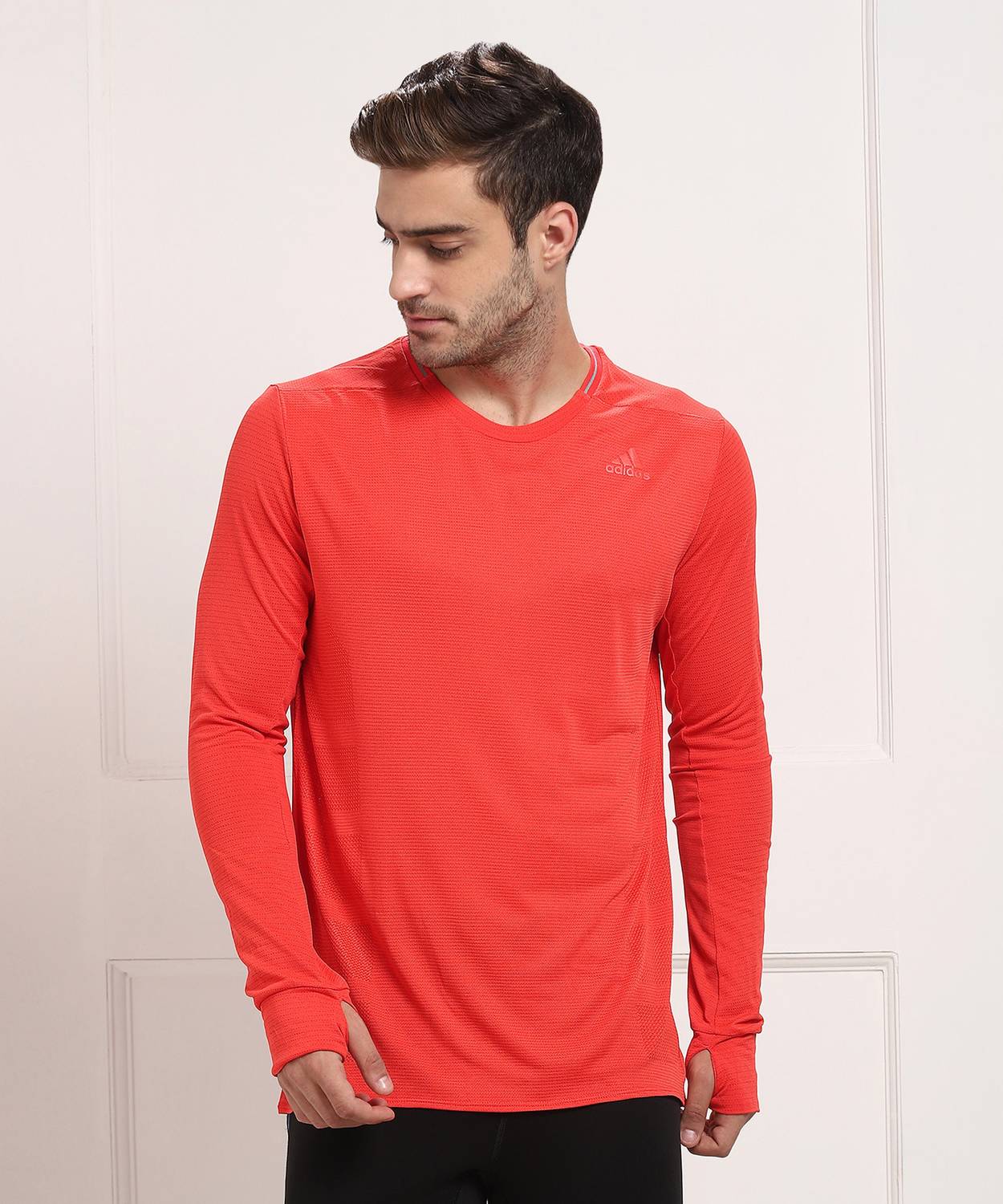 ADIDAS Solid Men Round Neck Reversible Red T-Shirt
