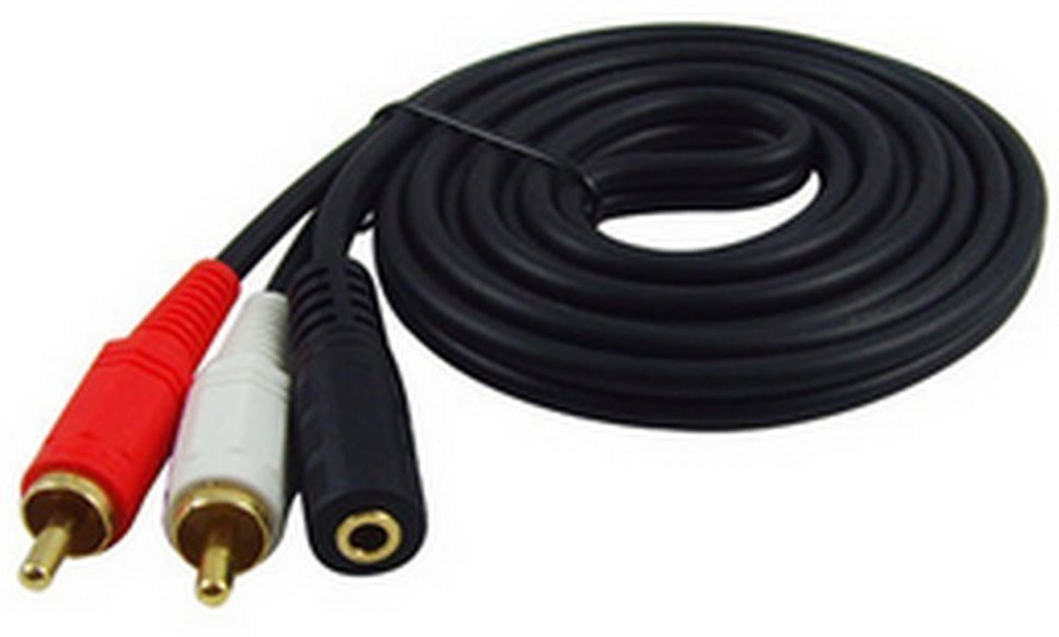 Image of DazzelOn TV-out Cable 1.5 Meter 3.5mm Stereo Female to 2 RCA Male Cable Aux Audio Cable