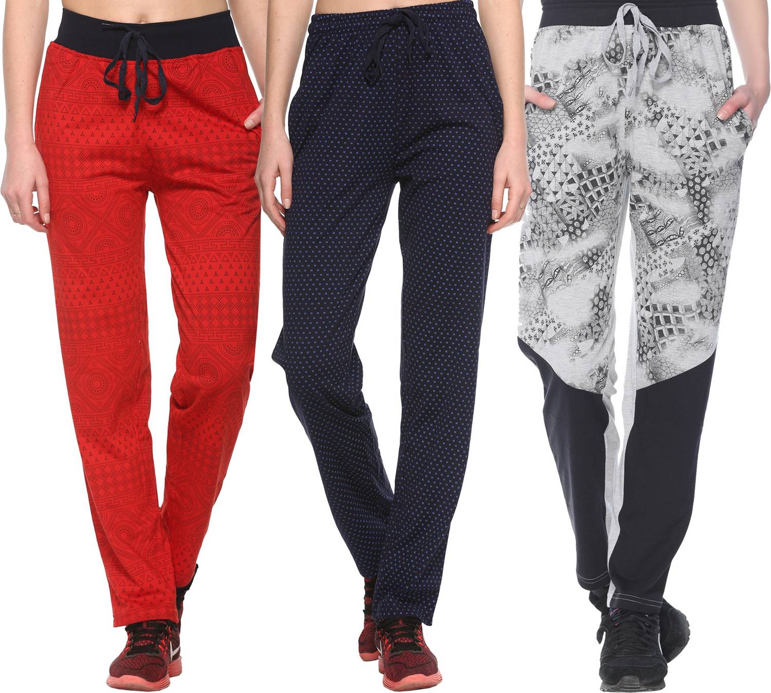 69GAL Geometric Print Women Multicolor Track Pants