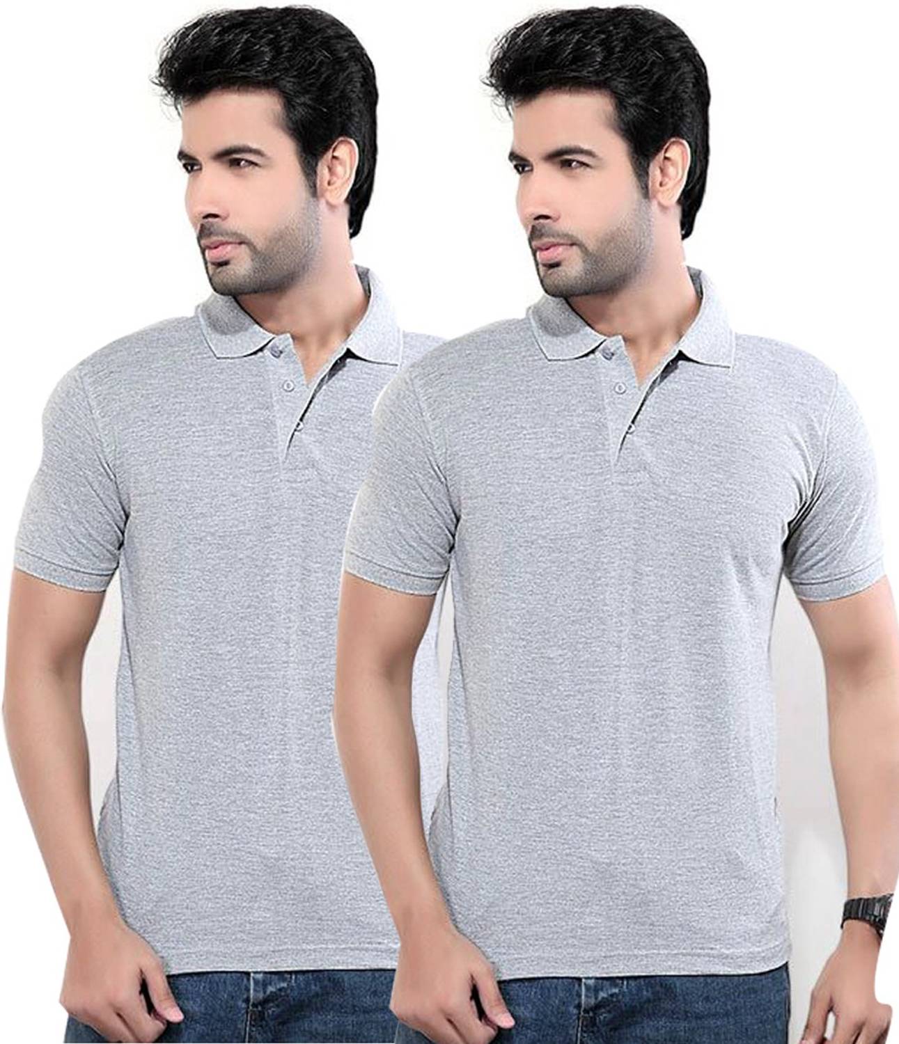 FUNKY GUYS Solid Men Polo Neck Multicolor T-Shirt