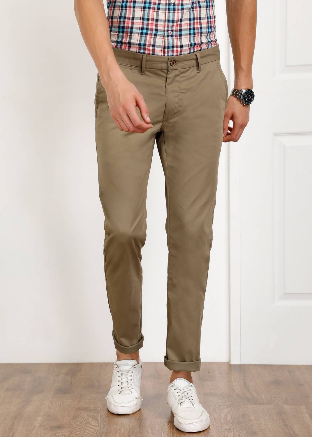 Arrow Sport Arnold Slim Fit Men Green Trousers