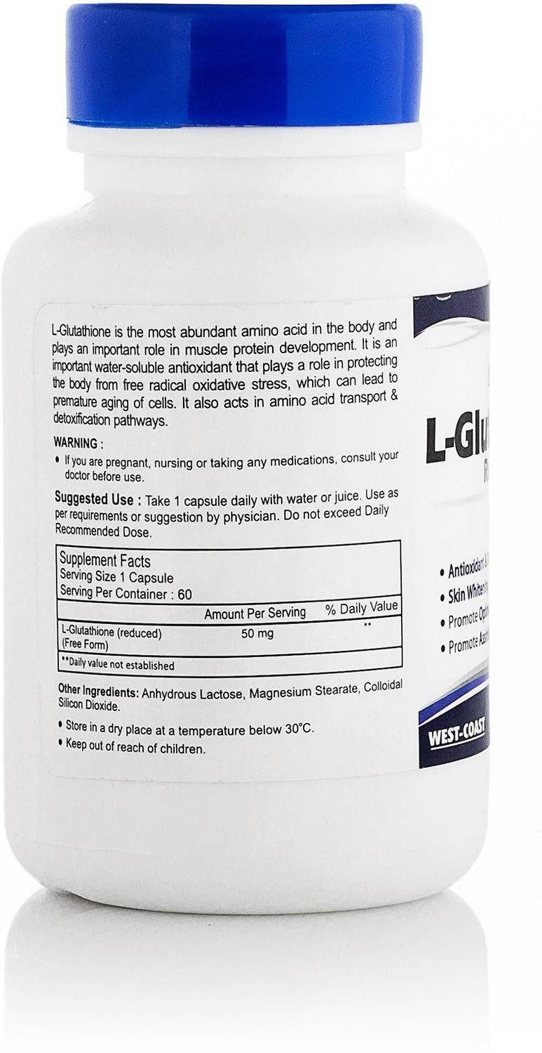 HealthVit L-Glutathione 50 mg 60 Capsules Price in India - Buy HealthVit L-Glutathione  50 mg 60 Capsules online at Flipkart.com