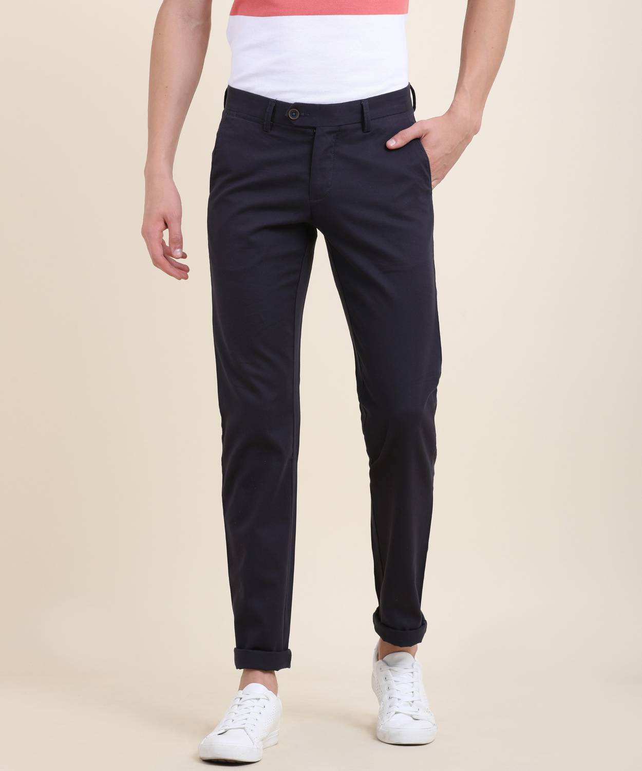 Allen Solly Anatol Slim Fit Men Blue Trousers