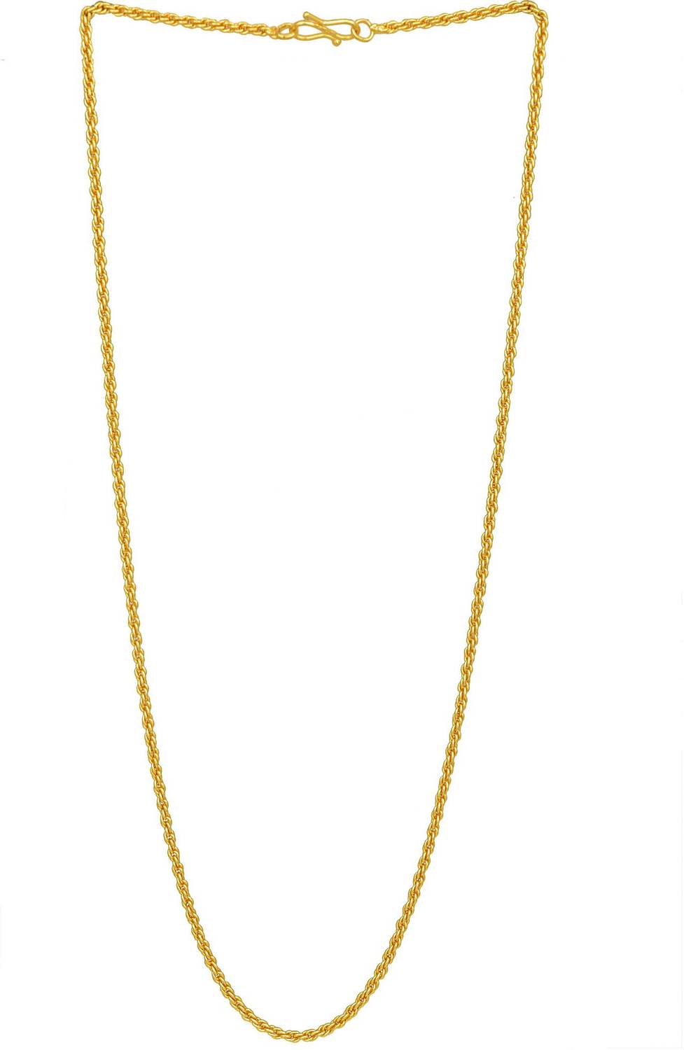 BRBRIK 24K Gold Covered, 3mm thin, 22 Inch, simple sober Daily wear Gold Look, Stylish Fashion Chain Necklace Men and Women Gold-plated Plated Alloy Chain