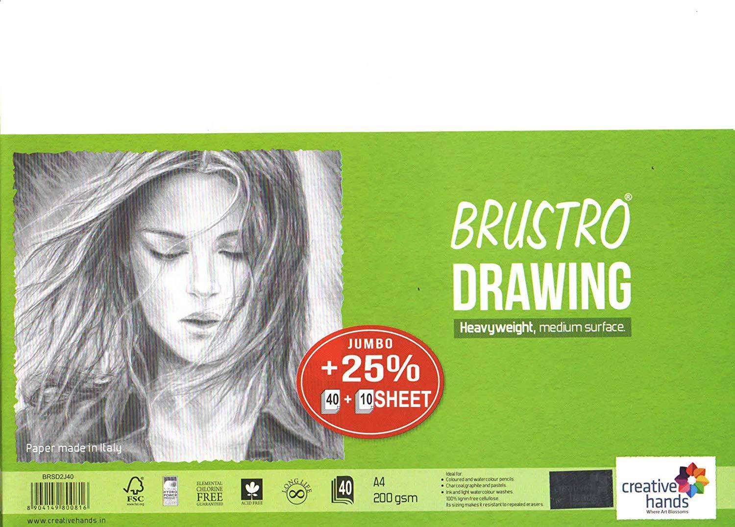 BRuSTRO Jumbo Pack Unruled A4 200 gsm Drawing Paper