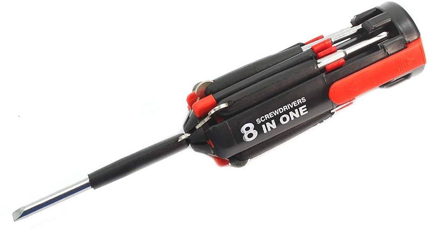 Alwick Multi-Screwdriver 8 in 1 Multi-Function Screwdriver Kit, Tool Kit Set + 6 LED Light Torch Combination Screwdriver Set