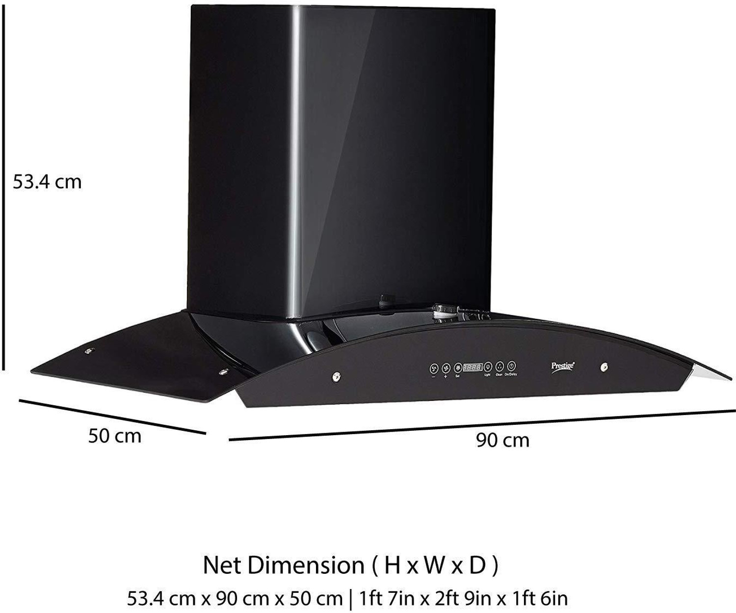 Image of Prestige AKH 900 CB Auto Clean Wall Mounted Stainless Steel 1000 CMH Chimney
