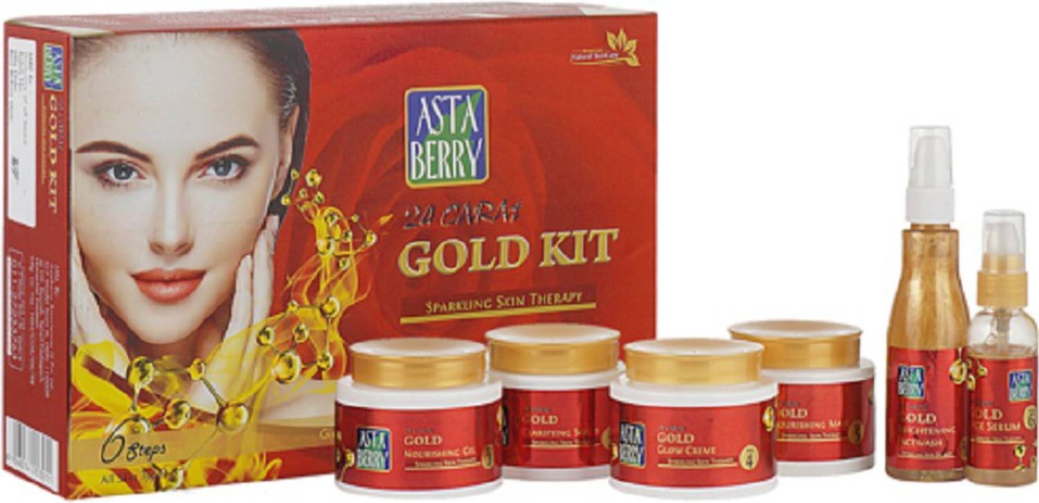ASTABERRY 24 Carat Gold Facial kit 570ml-Sparkling Skin Therapy(Glow & shine Facial
