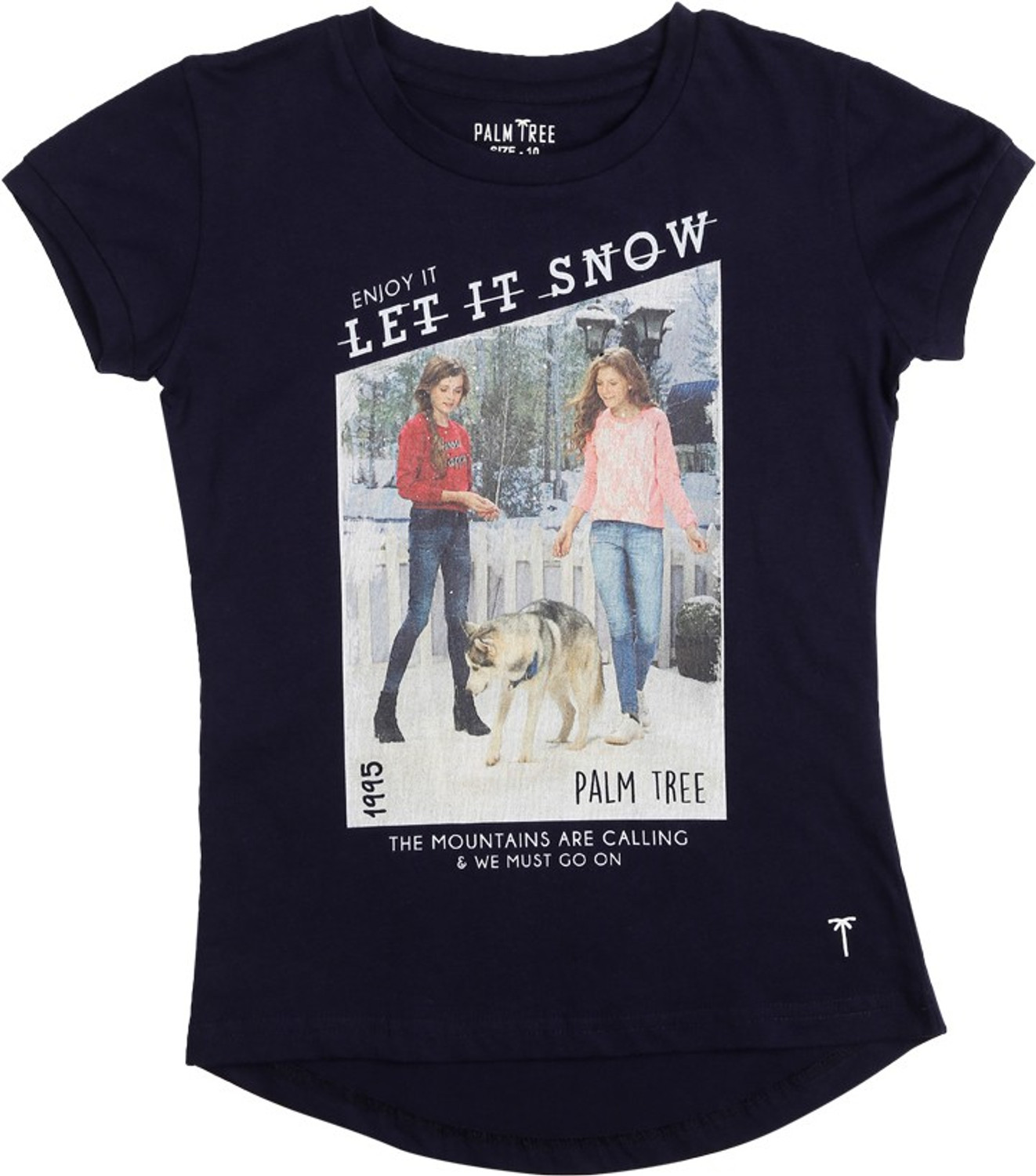Image of Palm Tree Girls Casual Cotton Blend Knit Top