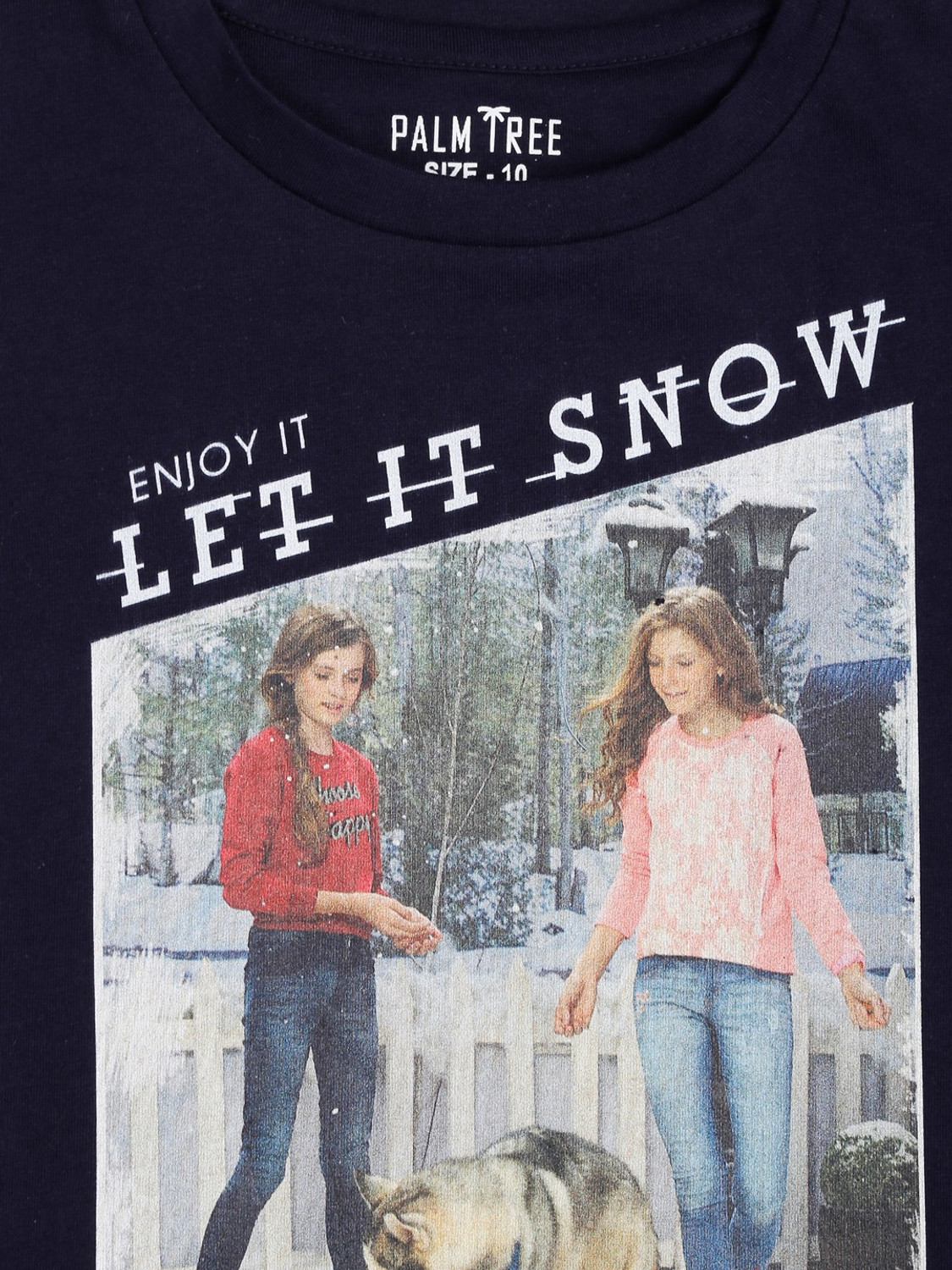 Image of Palm Tree Girls Casual Cotton Blend Knit Top