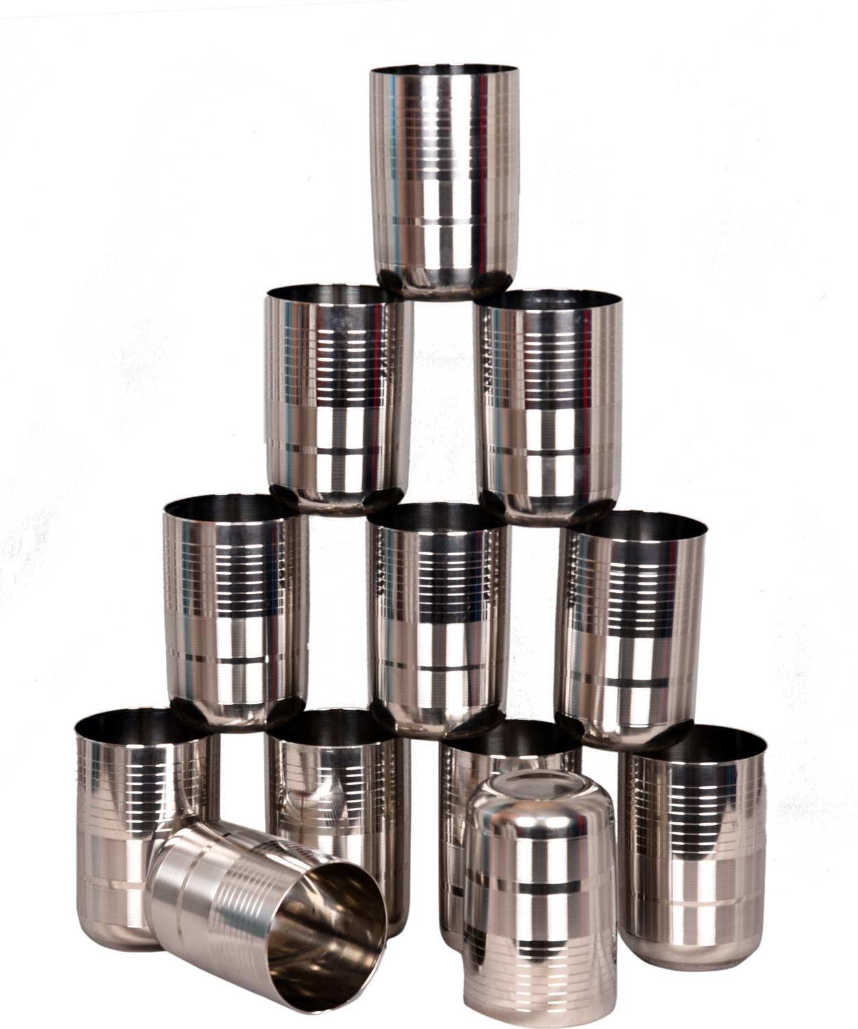 LIMETRO STEEL (Pack of 12) Stainless Steel G5-12 Glass Set Water/Juice Glass