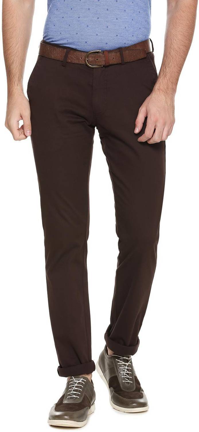 Allen Solly Slim Fit Men Maroon Trousers
