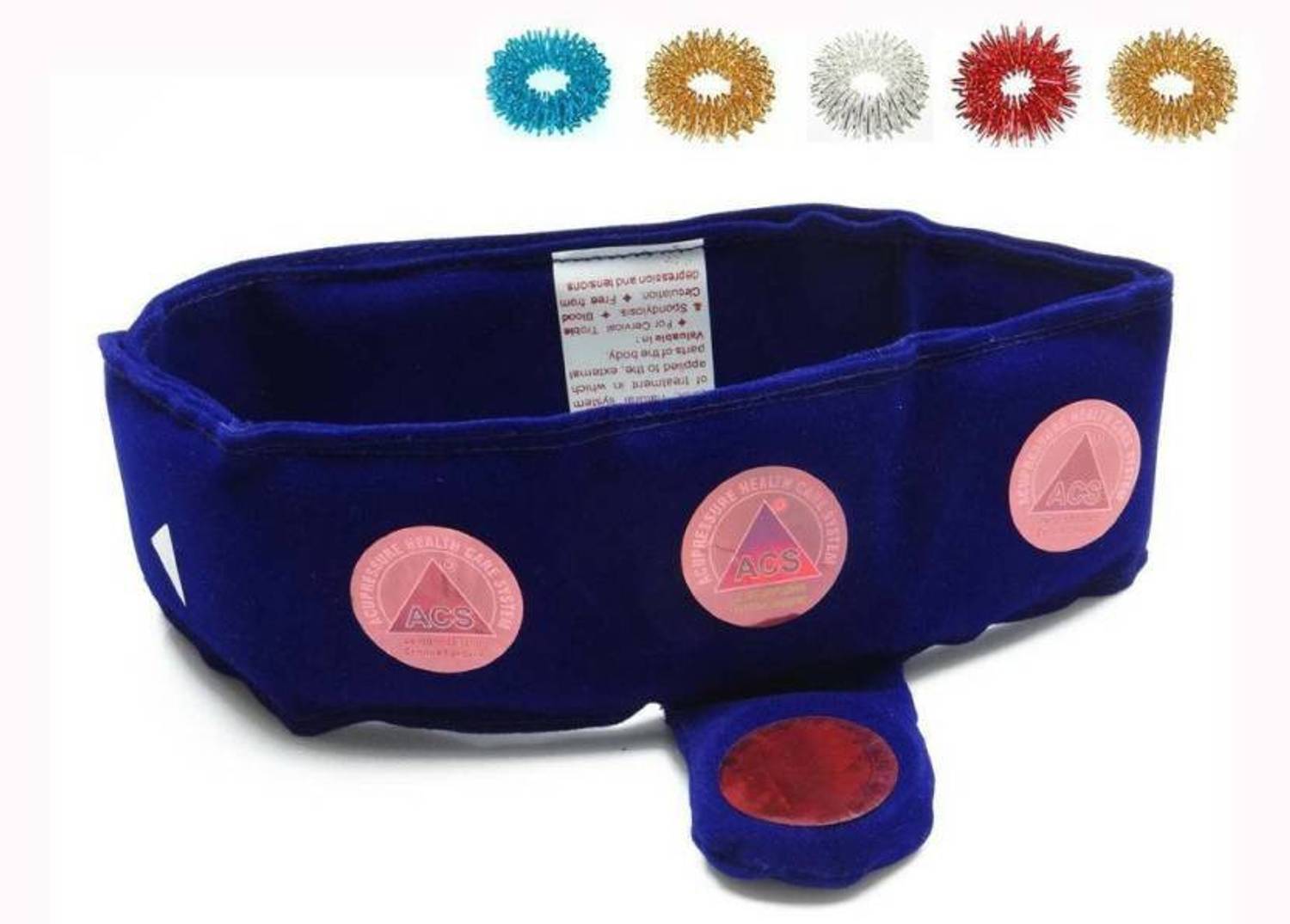 AHCS Acupressure Magnetic Therapy Cervical Neck Belt Neck Shoulder Pain Relief + Finger Massager Rings Massager