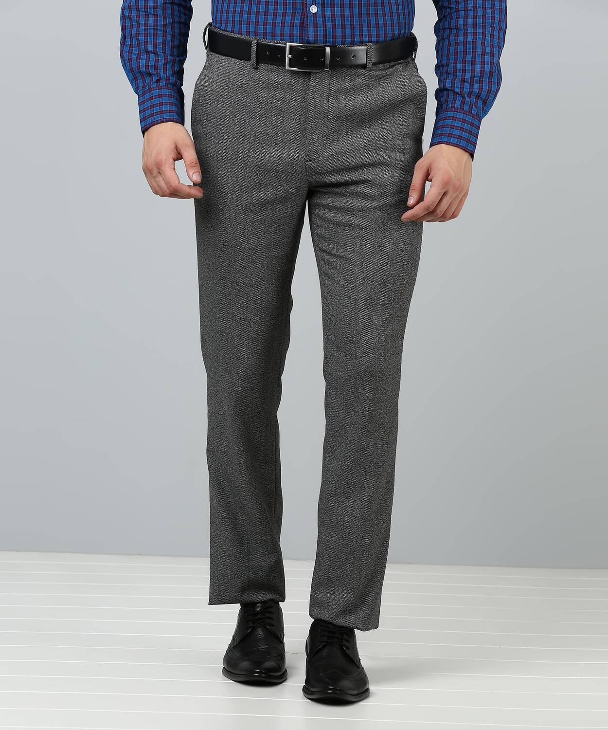 Arrow Newyork Slim Fit Men Grey Trousers