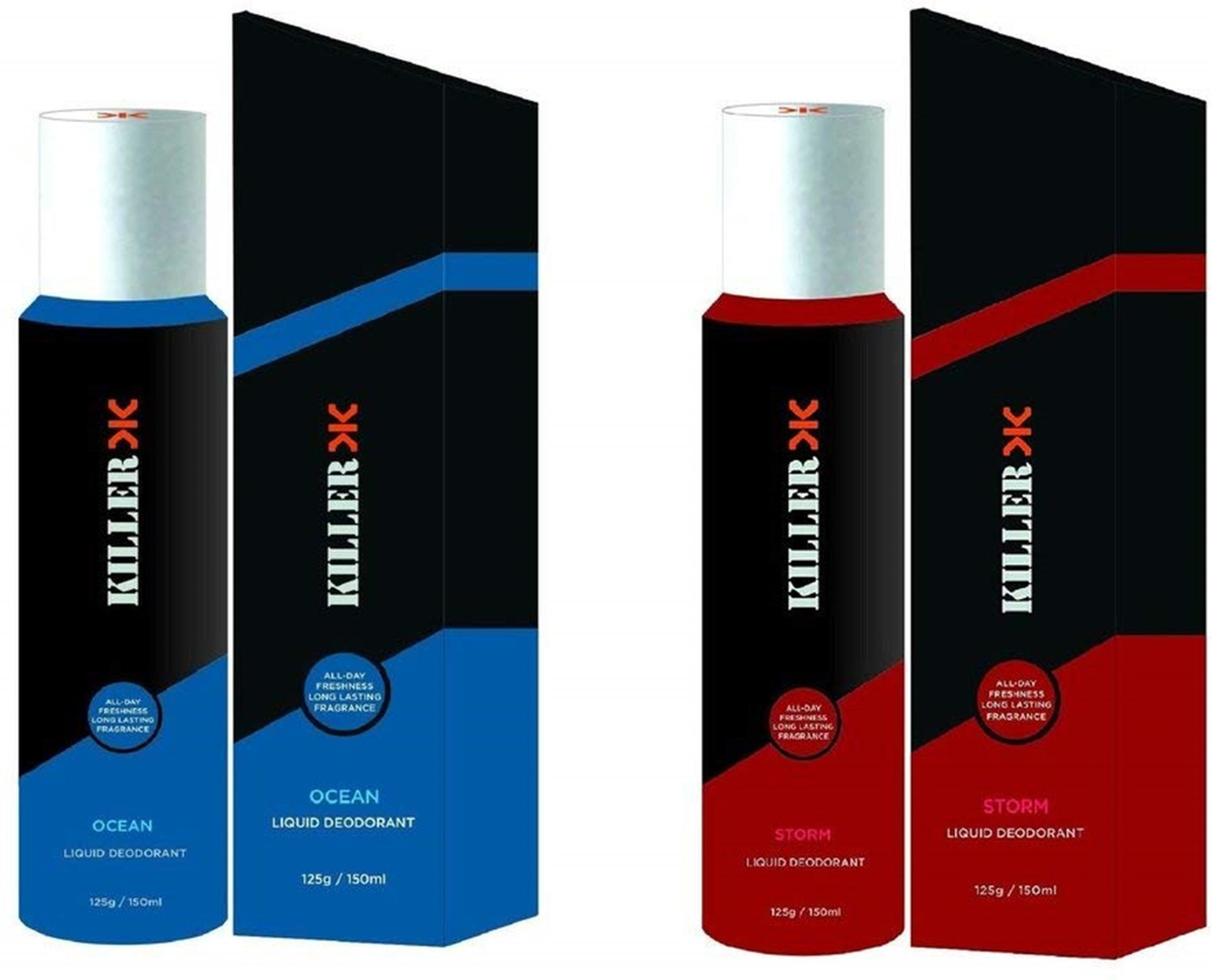 Image of KILLER Ocean And Storm Liquid Deodorant 150ML Each (Pack of 2) Deodorant Spray - For Men & Women