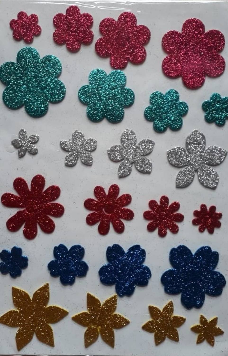 BestUBuy Glitter Flower Foam Sheet Sticker