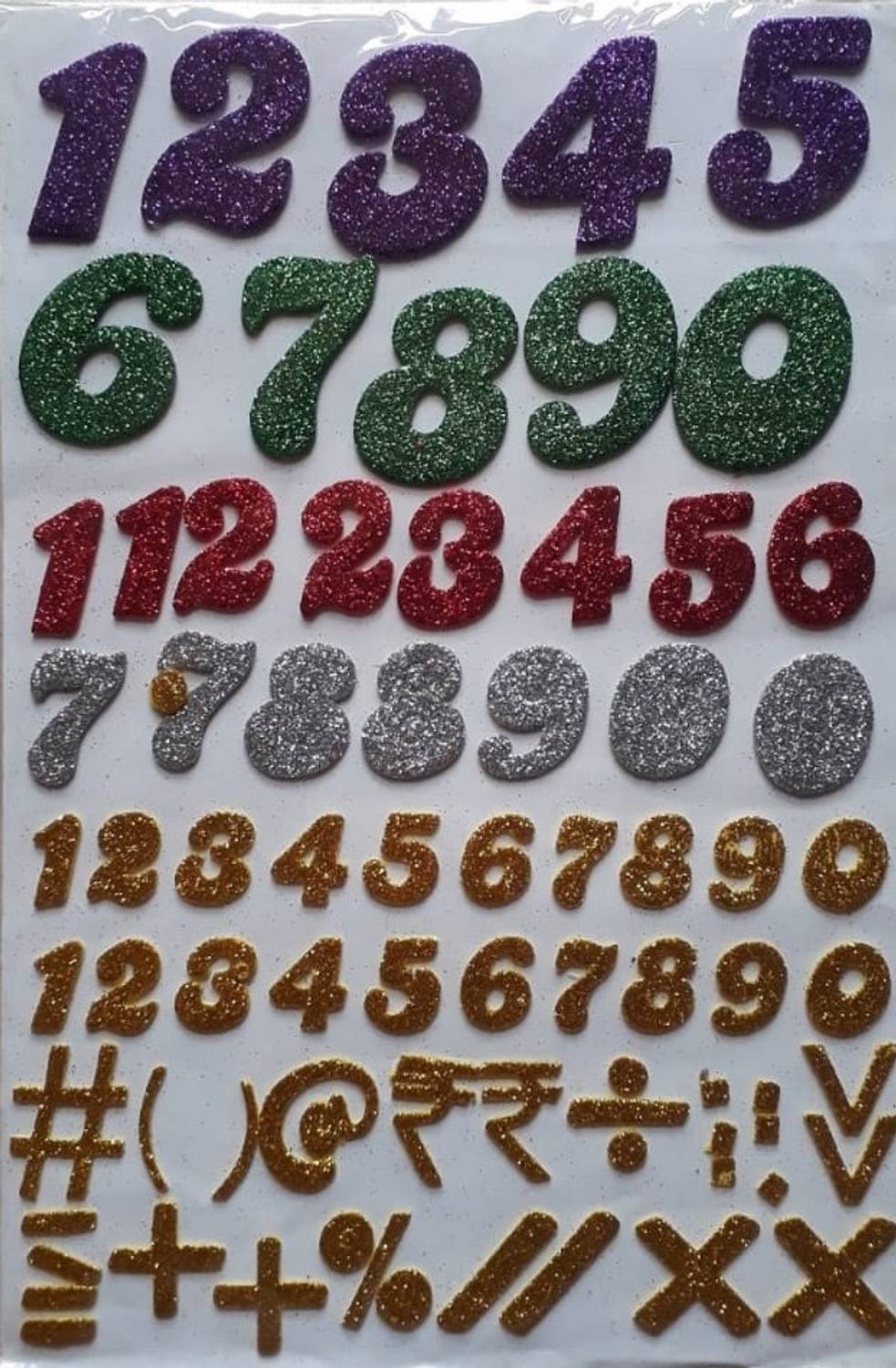 BestUBuy Glitter Numbers & Symbols Foam Sheet Sticker