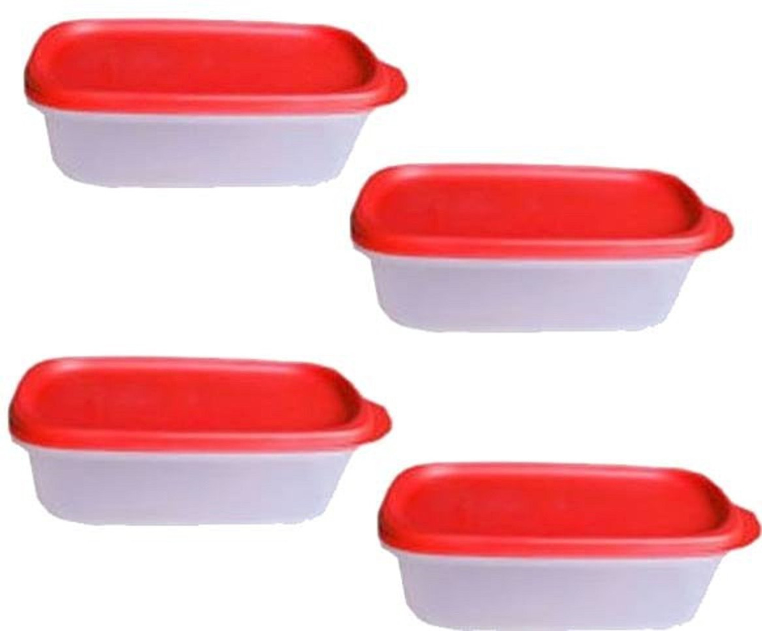 Image of TUPPERWARE Plastic Fridge Container - 500 ml (Pack of 4, Multicolor)