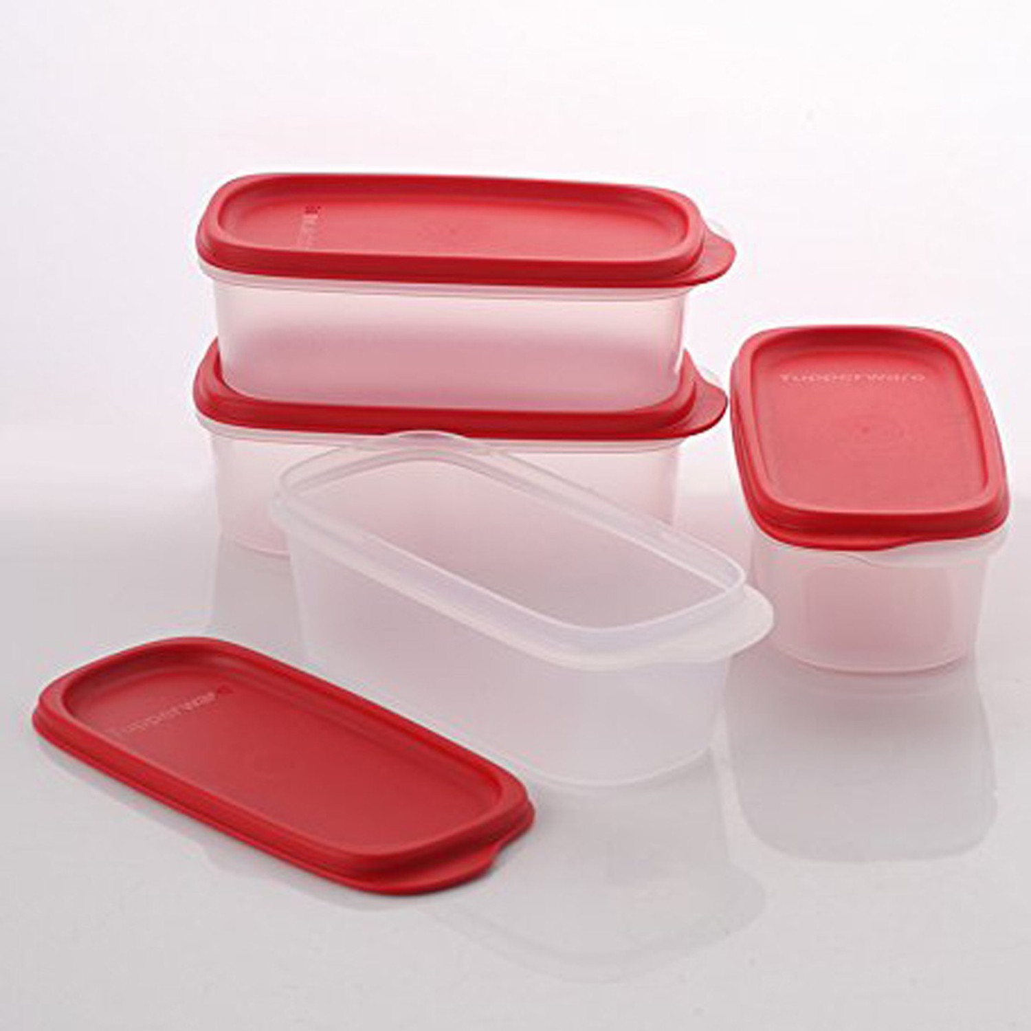 Image of TUPPERWARE Plastic Fridge Container - 500 ml (Pack of 4, Multicolor)
