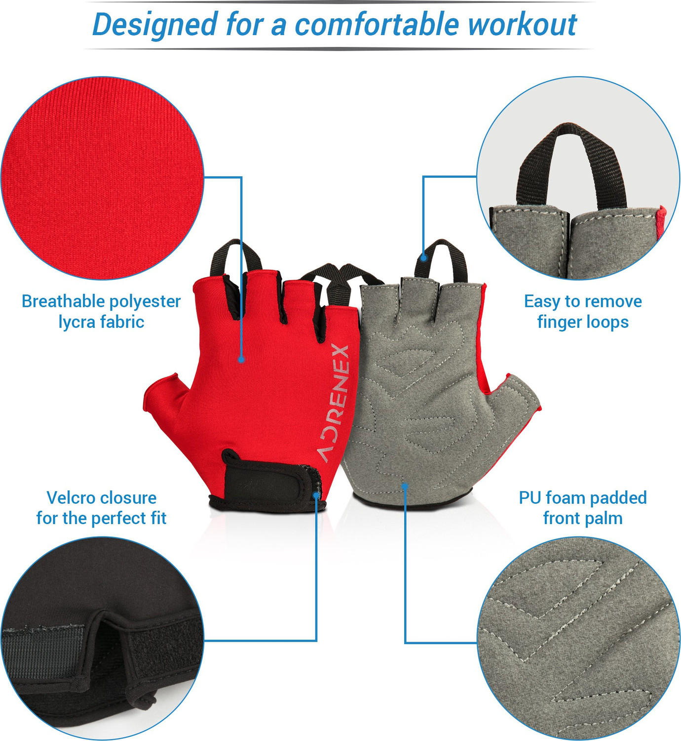 Image of Adrenex by Flipkart Foam Padded Gym & Fitness Gloves