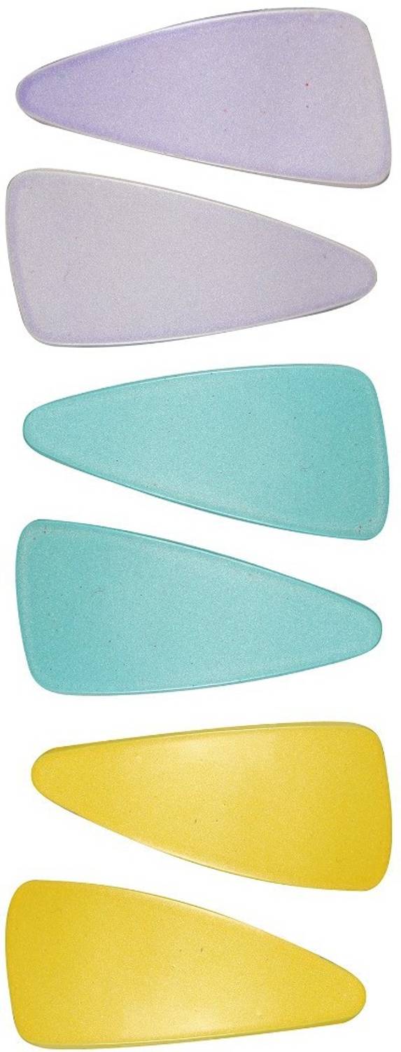 Abhi Light Shade Big Size Solid Glossy Smooth Triangular Shape 6Pcs - (3 Pair) Tic Tac Clip