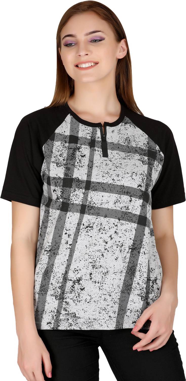 69GAL Printed Women Round Neck Grey T-Shirt