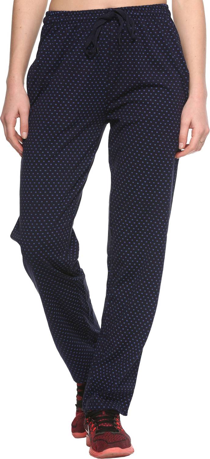 69GAL Checkered Women Dark Blue Track Pants