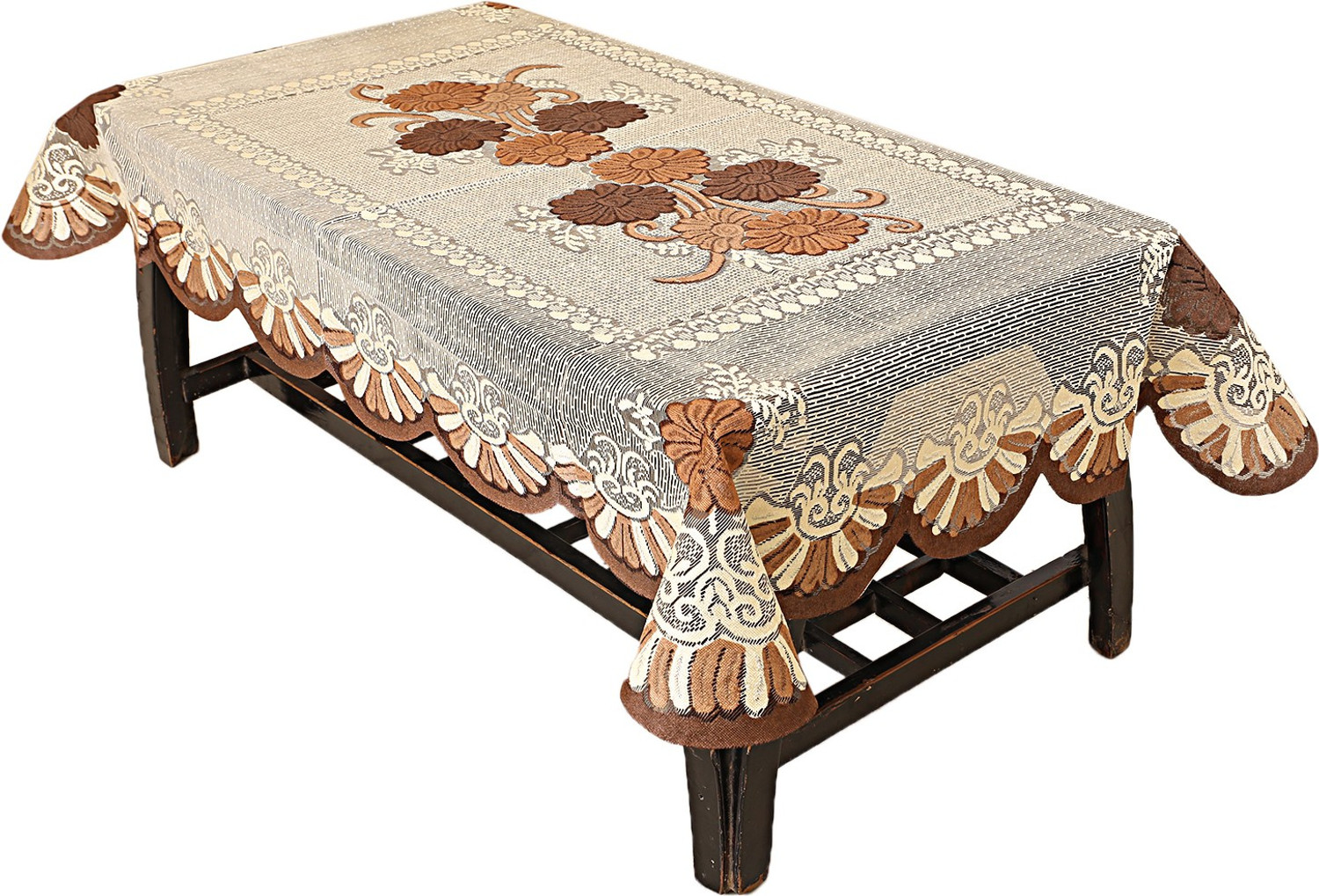 Image of KUBER INDUSTRIES Cotton 4 Seater Floral Table Cover
