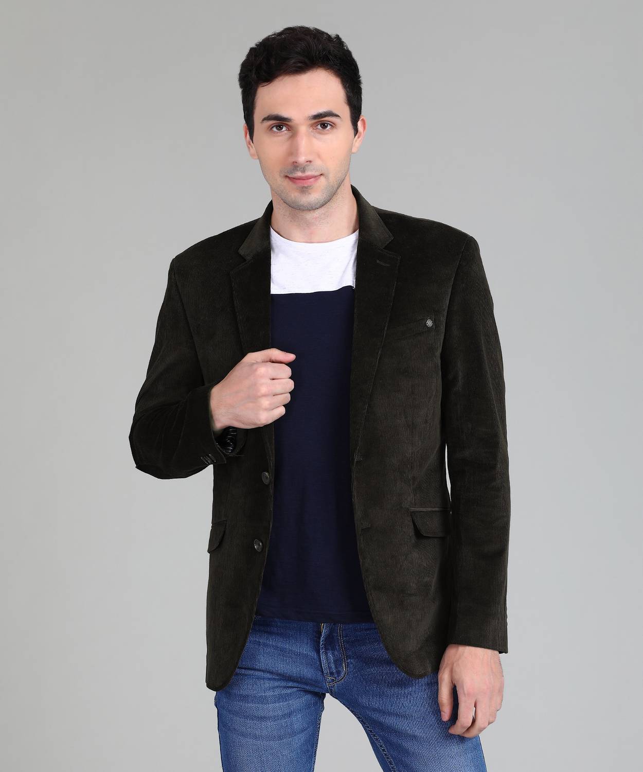 Blackberrys Solid Single Breasted Casual Men Blazer