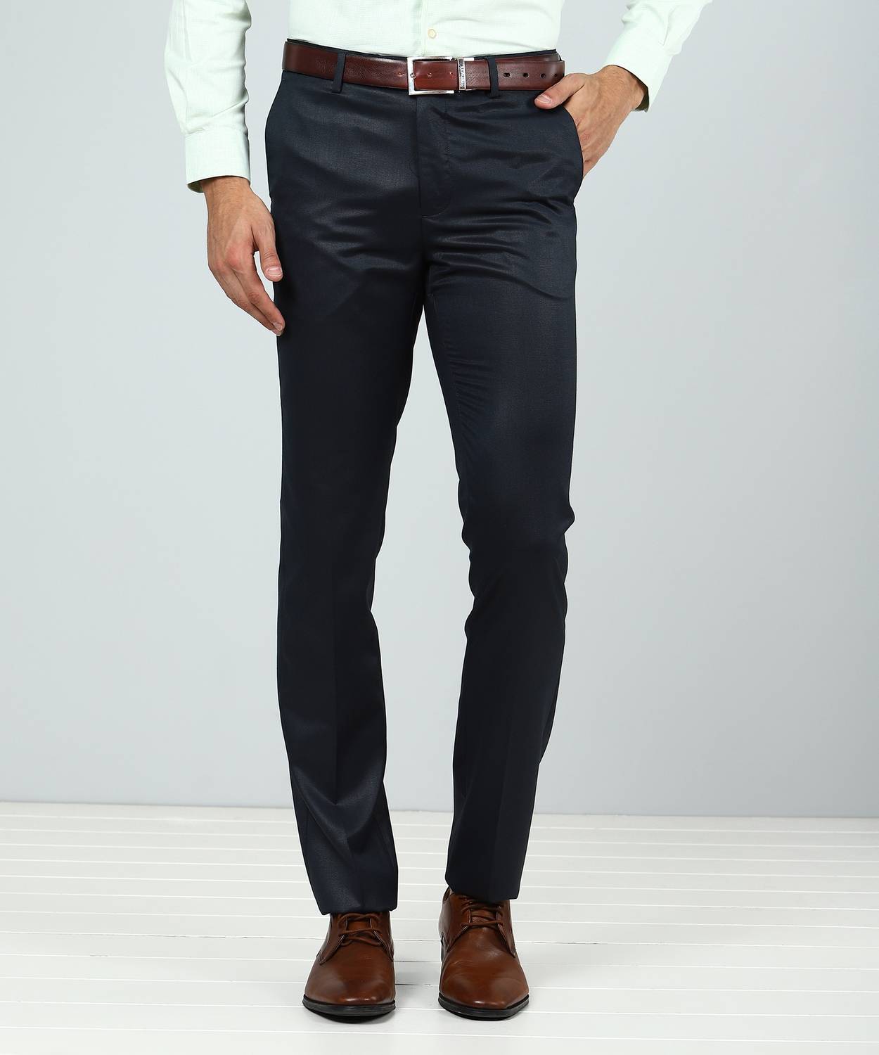 ARROW Slim Fit Men Blue Trousers
