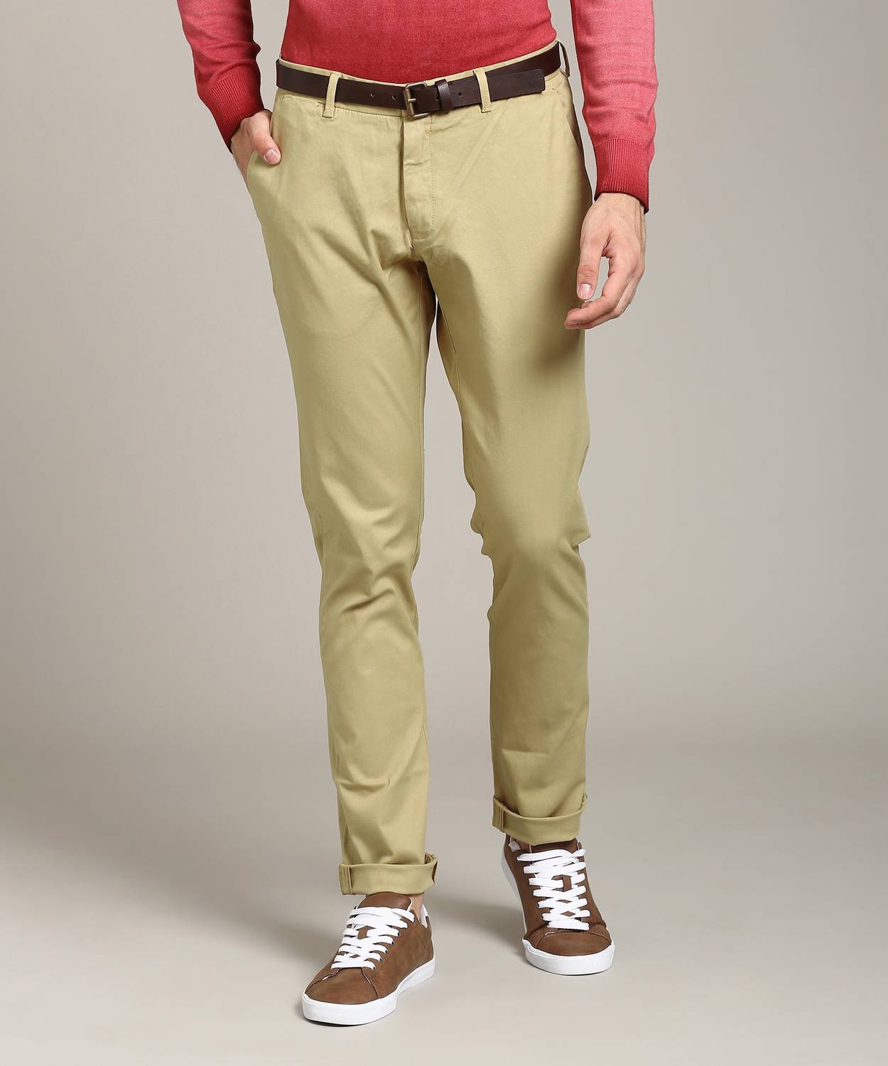 Blackberrys Slim Fit Men Beige Trousers
