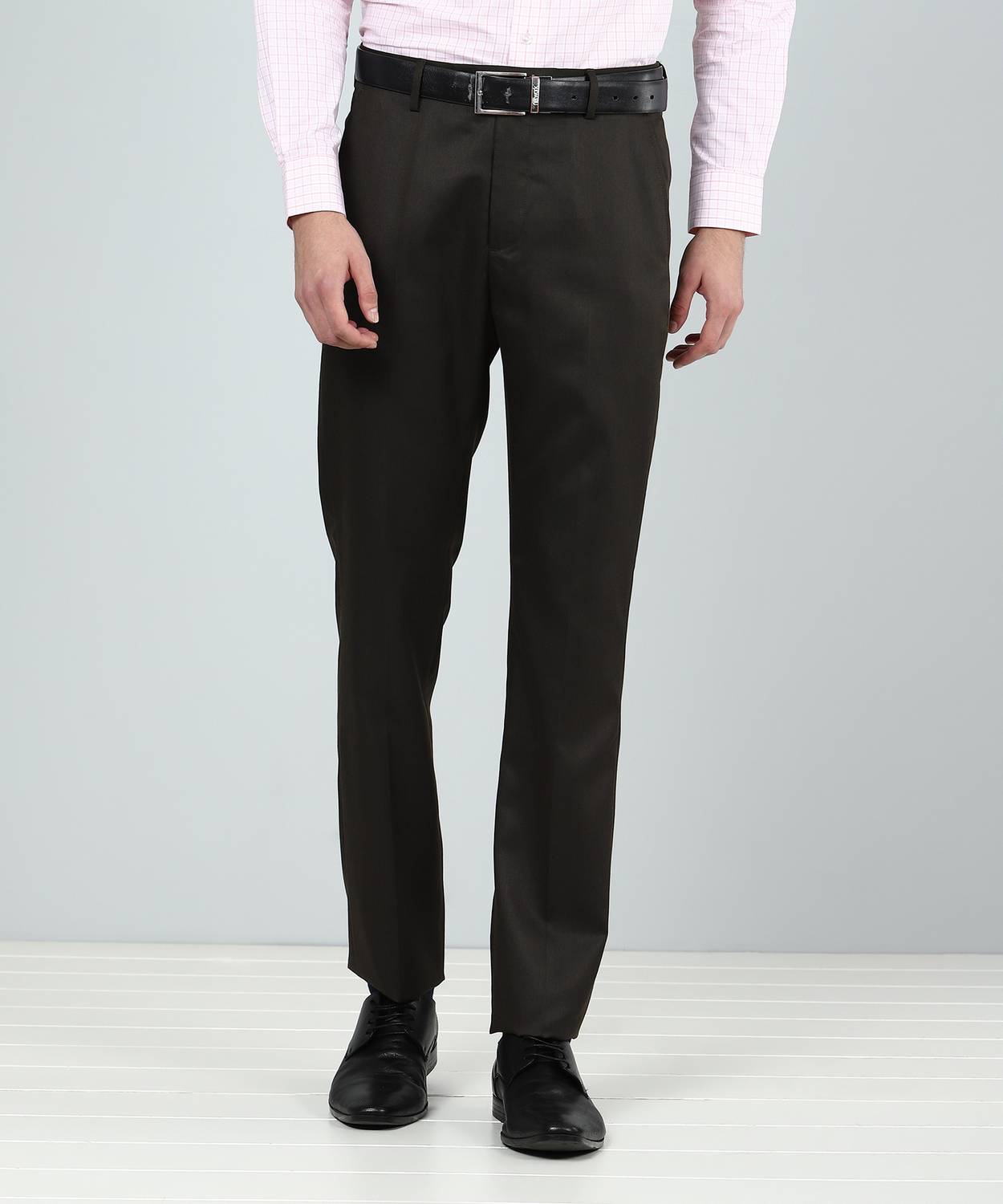 ARROW Regular Fit Men Brown Trousers