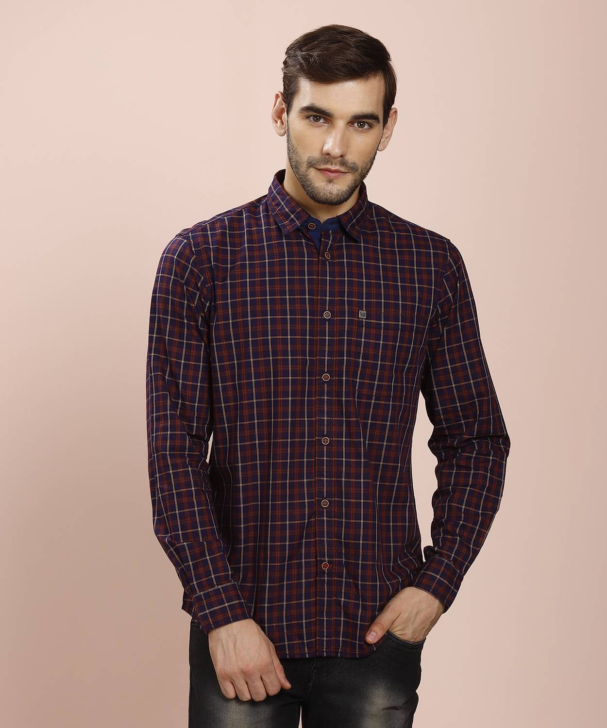 Arrow Blue Jean Company Men Checkered Casual Multicolor Shirt