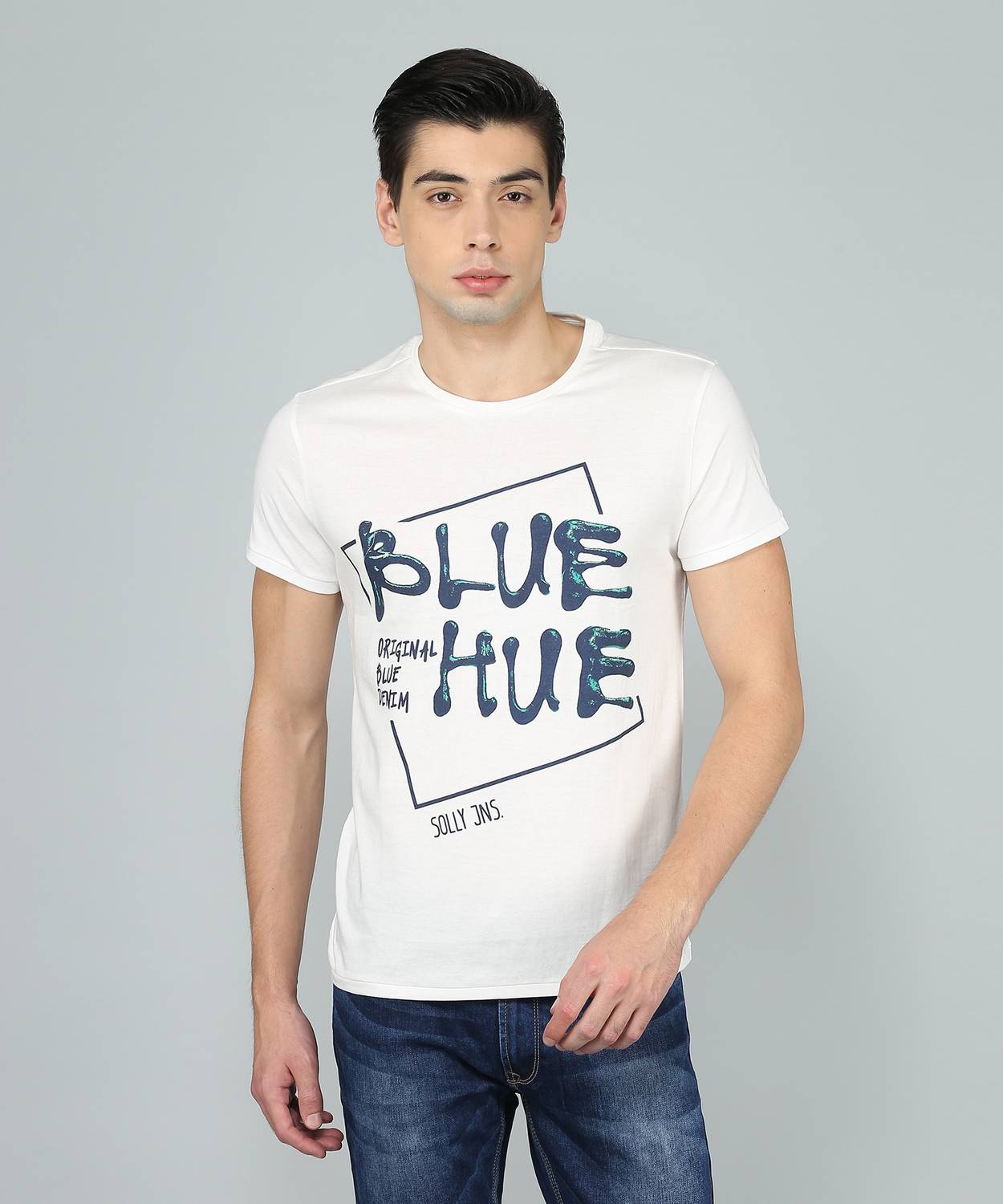 Allen Solly Printed Men Round Neck White T-Shirt