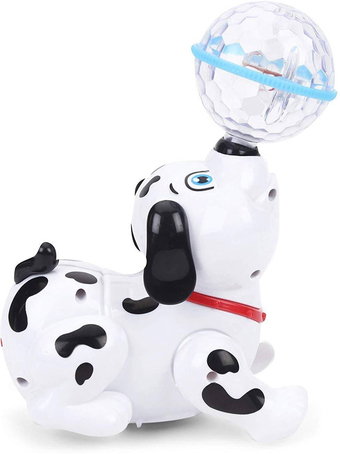 Bubbly Giggles Dancing Rotating Dog Toy with Music Sound 3D LED Light for Baby Children Kids