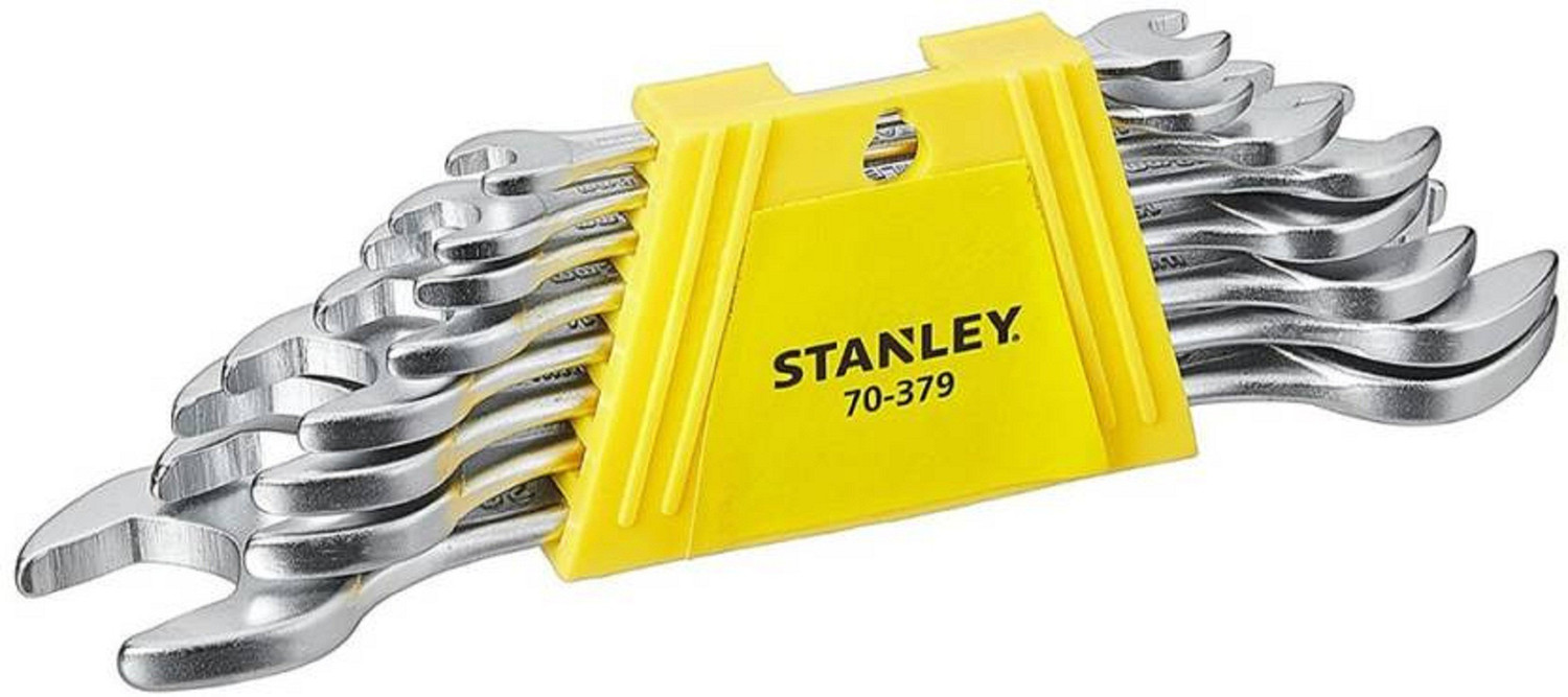Image of STANLEY 70-379E DOUBLE OPEN ENDED SPANNER SET Double Sided Open End Wrench