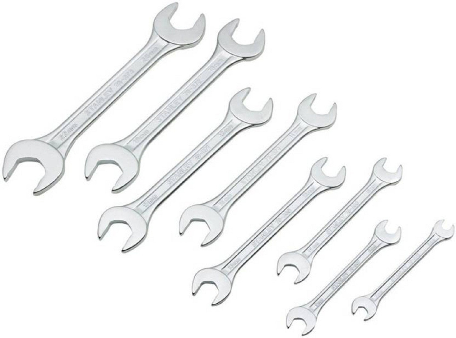 Image of STANLEY 70-379E DOUBLE OPEN ENDED SPANNER SET Double Sided Open End Wrench