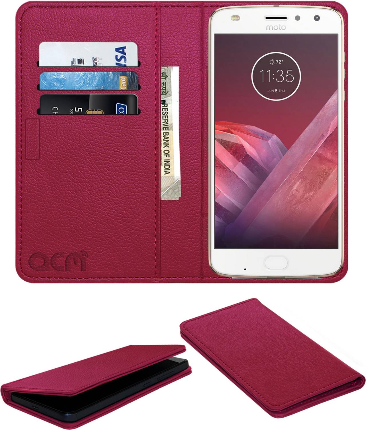 ACM Flip Cover for Motorola Moto Z2 Play